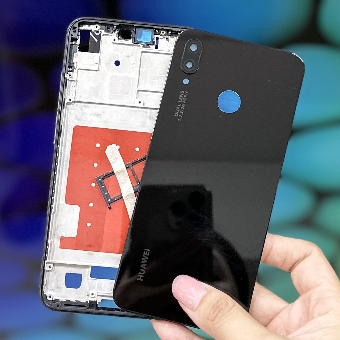Vỏ bộ Huawei Nova 3E (lưng kính camera, khai sim , sườn , nút)