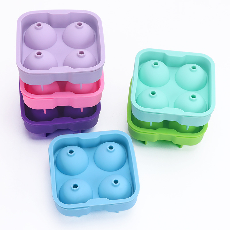 Khuôn silicon làm bánh mochi giọt nước, làm đá hình cầu 4 viên