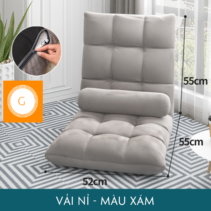 Tatami flat stool Japanese lazy chair metal frame headrest Seat 6 seater back cover fluffy washable convenient folding