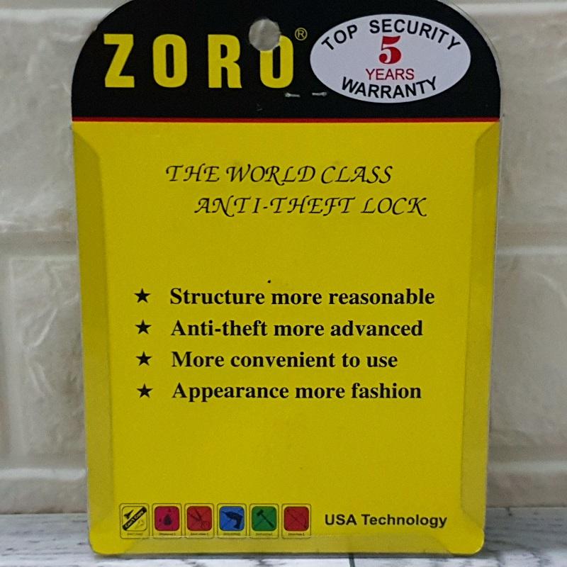 Ổ Khóa bấm Chống Cắt ZORO 6cm hoa văn