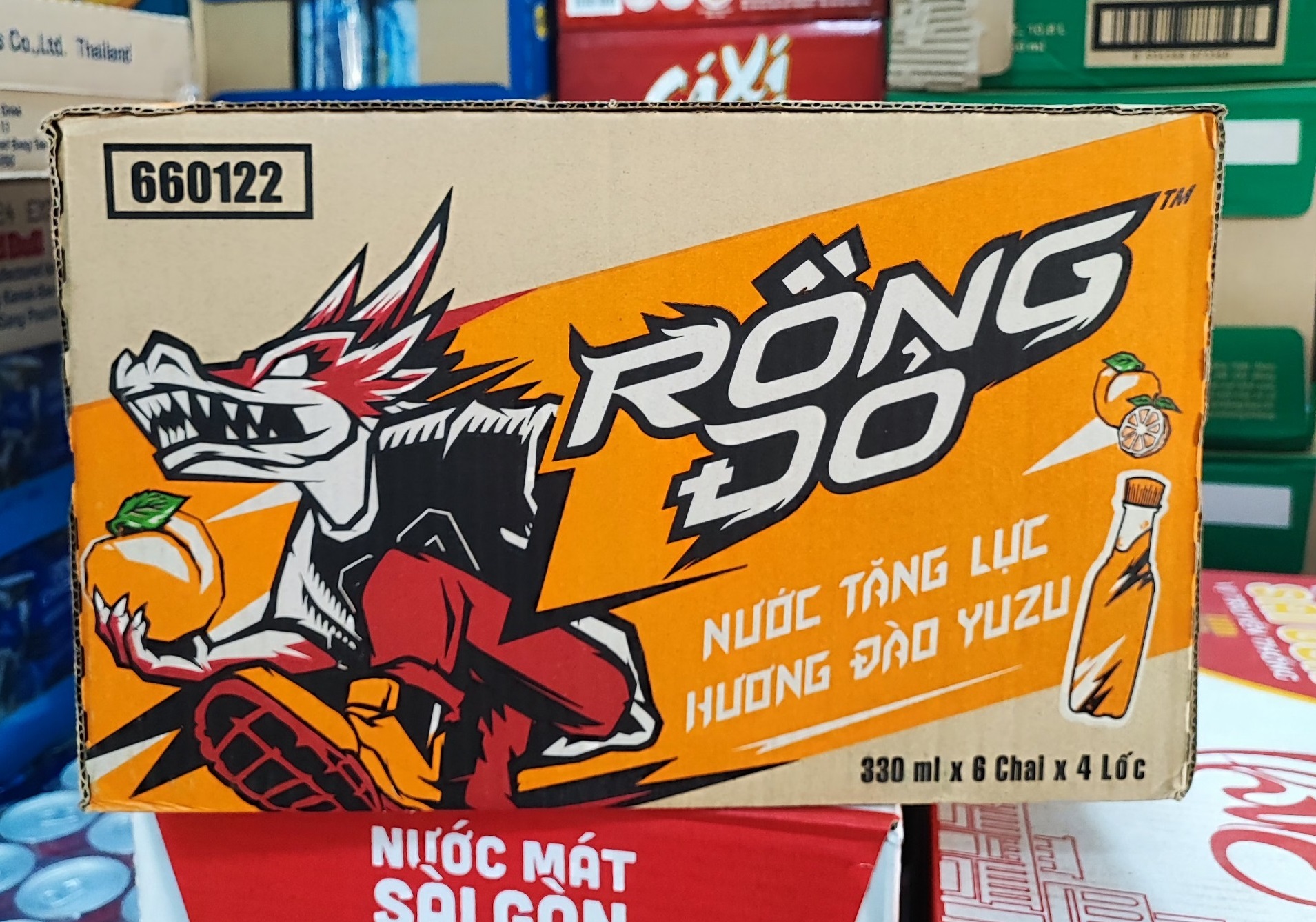 [ CHỈ GIAO HỎA TỐC HỒ CHÍ MINH ]  Rồng Đỏ Vị Đào Chai Thùng 24 Chai 330 Ml