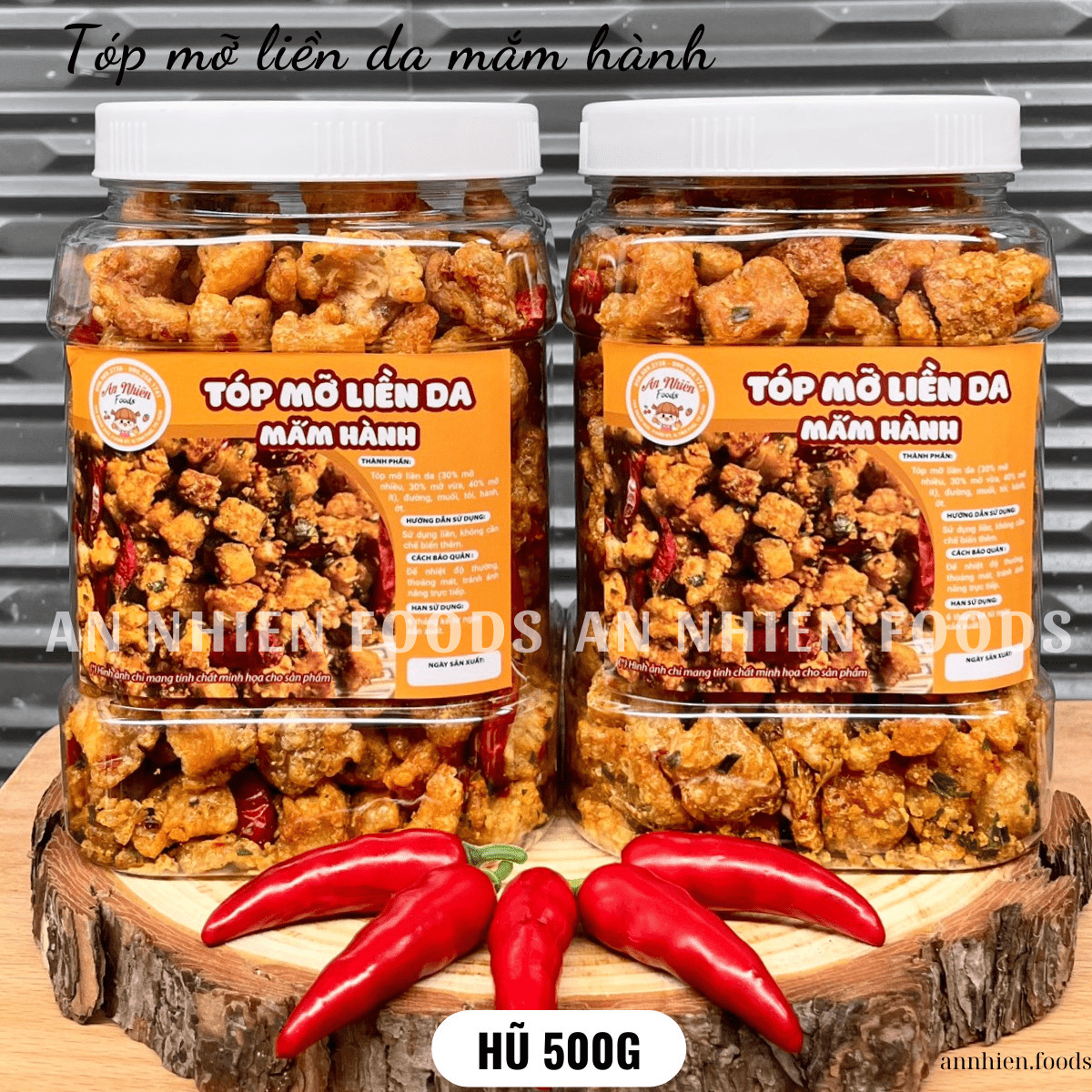 1 KG- Tóp mỡ liền da sốt mắm hành đậm đà