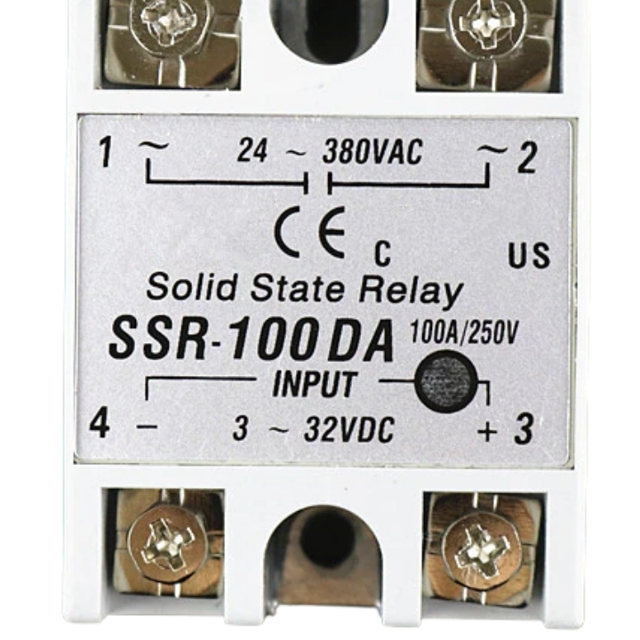 Rơ le bán dẫn ssr-40da, ssr-75da, ssr-100da solid state relay điện áp vào 3-32vdc, điện áp ra 24-380vac