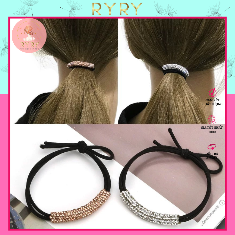 Dây Cột Tóc Đính Đá Xinh Xắn Thời Trang Hàn Quốc
