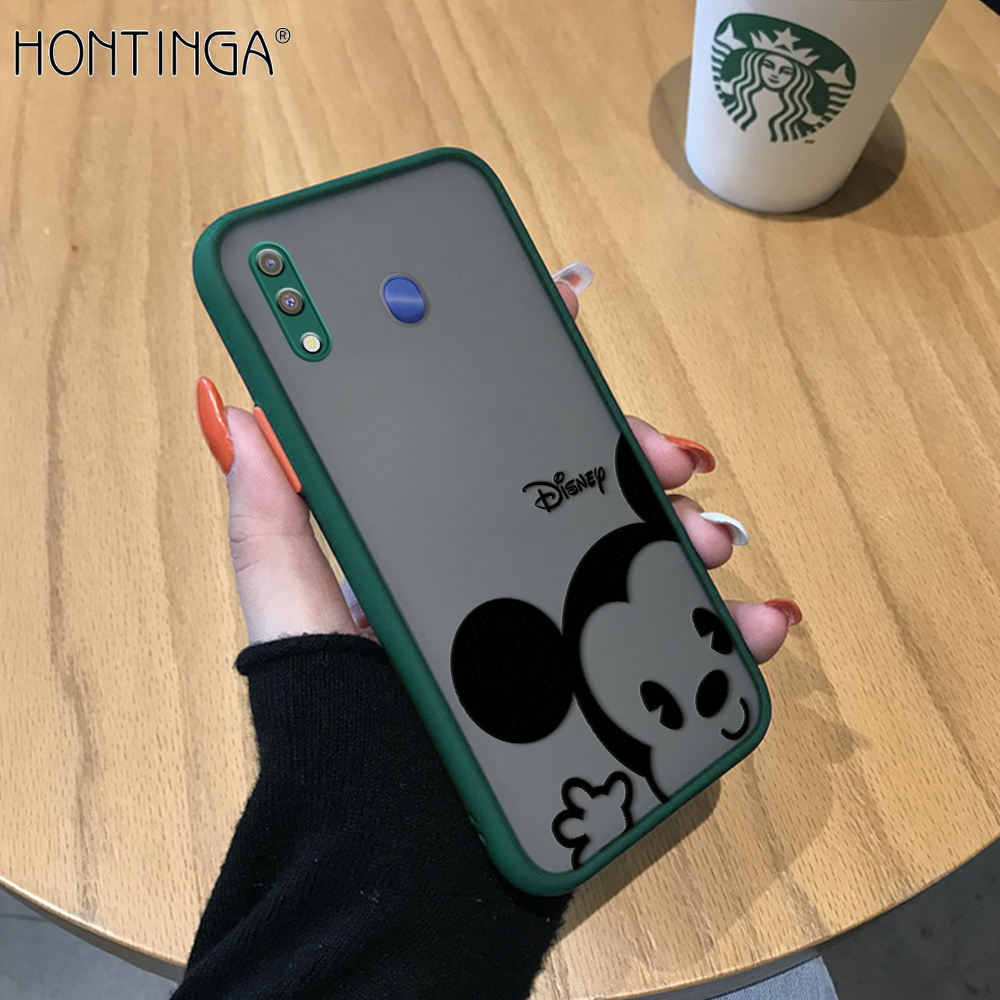Ốp Honinga Cho Ốp Samsung Galaxy M20 Chuột Hoạt Hình Dễ Thương, Ốp Điện Thoại Trong Suốt Mờ Ốp Lưng Toàn Bộ Ốp Bảo Vệ Ống Kính Máy Ảnh Ốp Cứng Cho Bé Gái Bé Trai