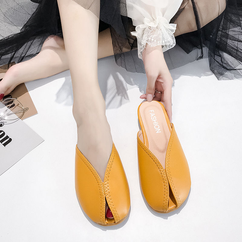 Sục nữ chất da trơn hở mũi đơn giản