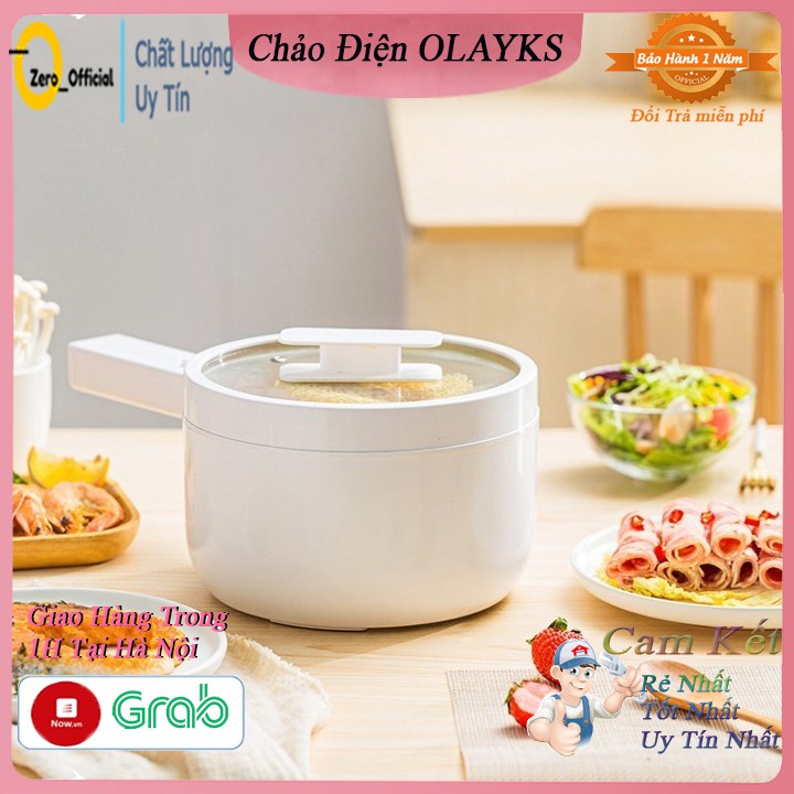 Nồi lẩu điện mini OLAYKS, nồi điện đa năng dung tích 2 lít nấu nhanh chất liệu an toàn chống dính hiệu quả BH 12 Tháng