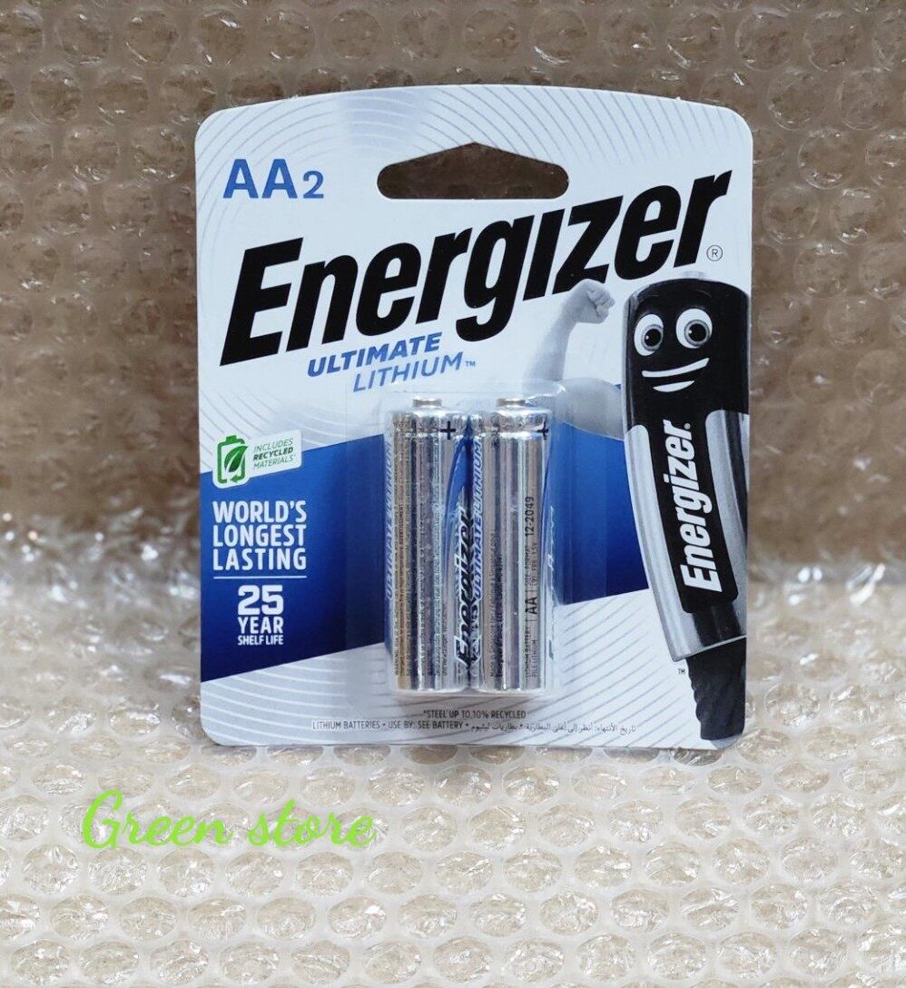 Vỉ 2 viên pin tiểu AA 1.5V Lithium Ultimate Energizer chính hãng dùng cho các thiết bị cao cấp