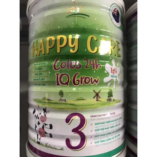 Sữa HAPPY Care Colos 24h IQ Grow lon 900g