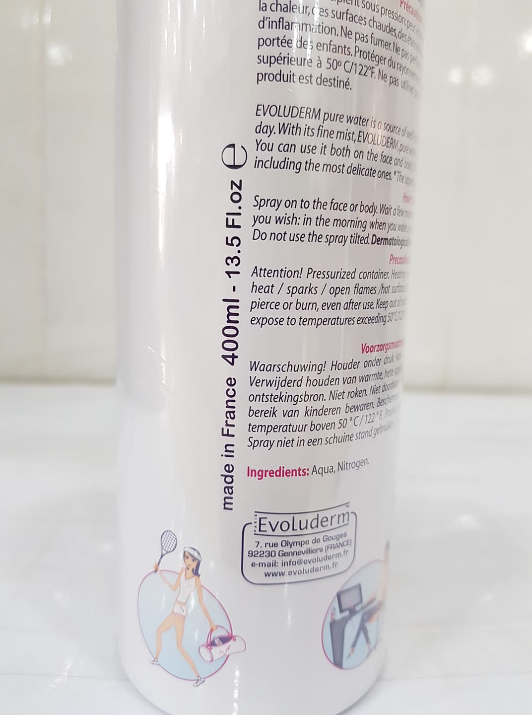 [HCM]Xịt Khoáng Evoluderm Atomiseur Eau Pure 400ml Pháp