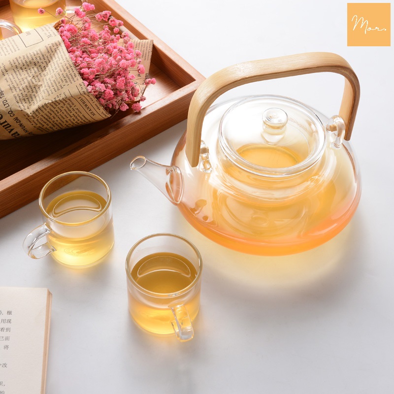 Bộ Ấm Trà Thủy Tinh Chịu Nhiệt - 800Ml