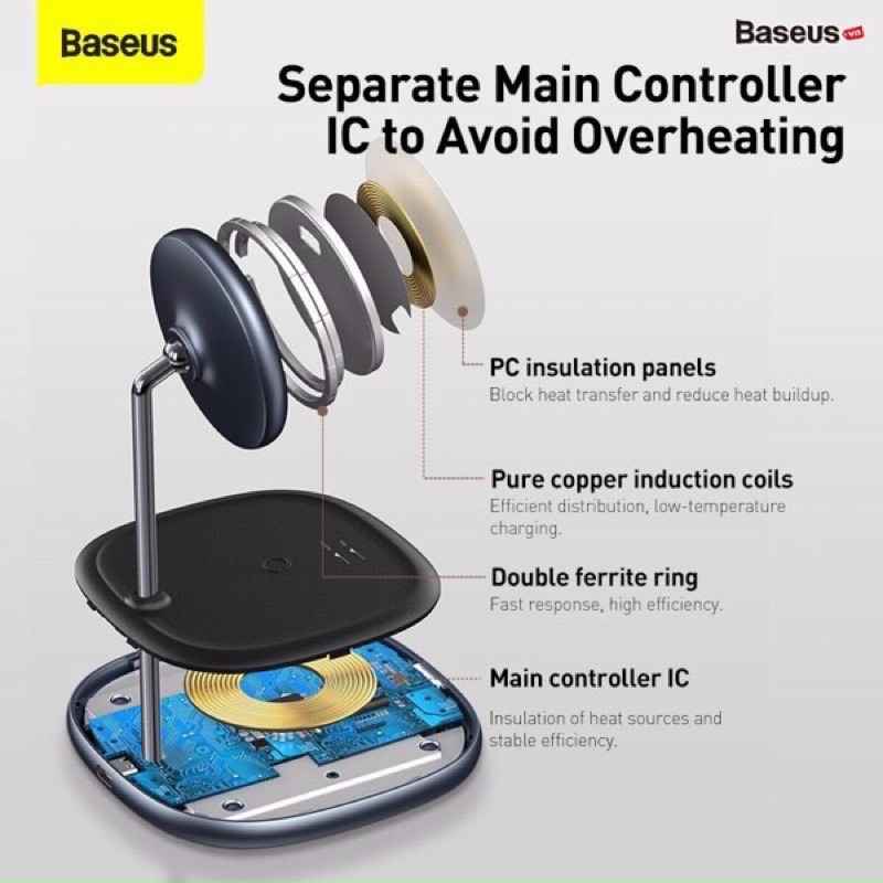 Đế sạc không dây Magsafe Baseus BS-W519 để bàn