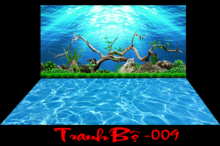 Tranh 3d bể cá 009 Lưng + đáy cho bể kt (60,70,80,1m,1m2,1m5)