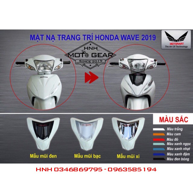 Mặt Nạ Wave A 2018 - 2019 Kiểu SH Tặng Móc U Titan