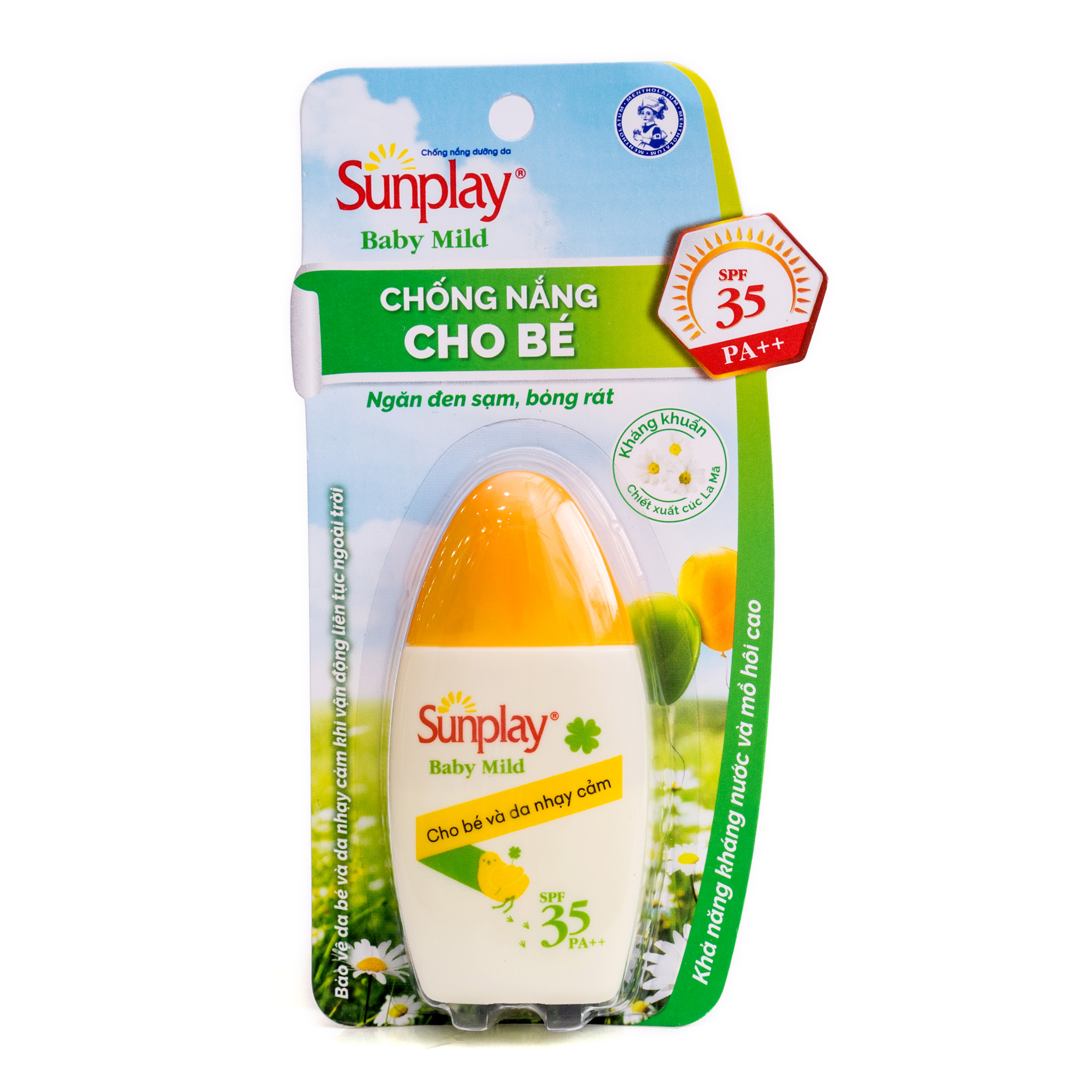 [HCM]KEM CHỐNG NẮNG NGĂN ĐEN SẠM CHO BÉ SUNPLAY BABY MILD SPF35 (30G)