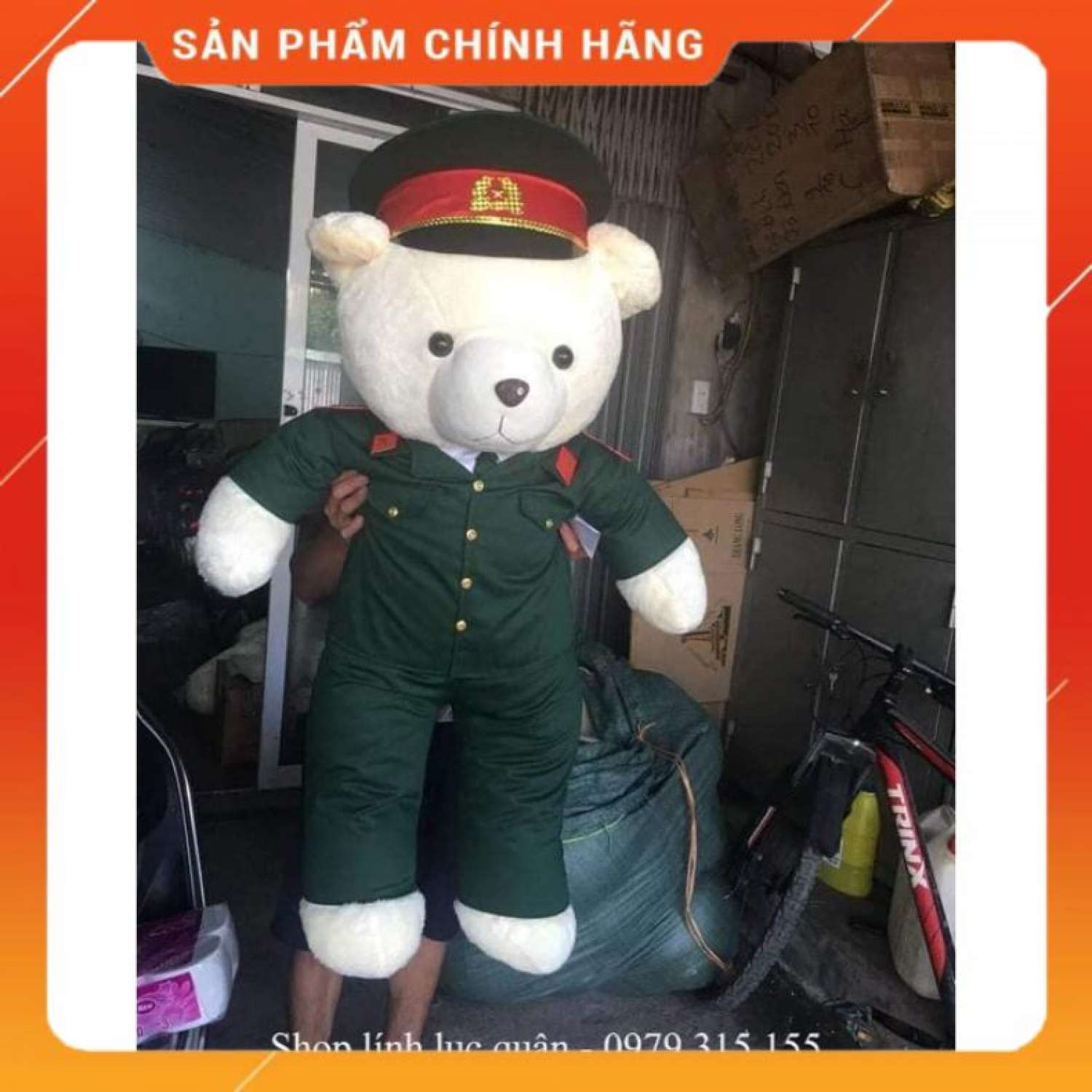 gấᴜ bông Quân đội Bộ đội Lục quân 1.2m ( có in tên, tiết, quân hàm)