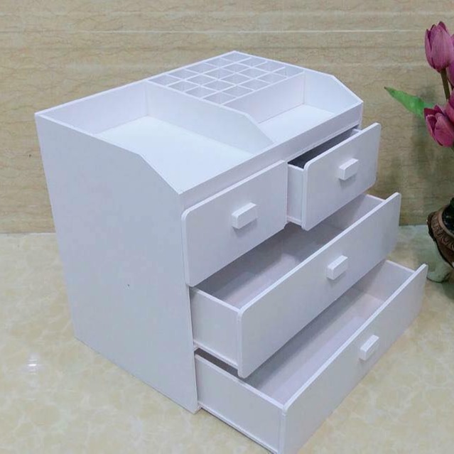 [HCM]Kệ Đựng Mỹ Phẩm  Đựng Trang Điểm 4 Tầng WHITE