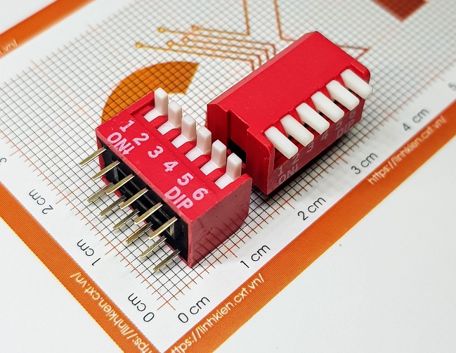 Công tắc bit 6P 2.54mm chân cắm cong