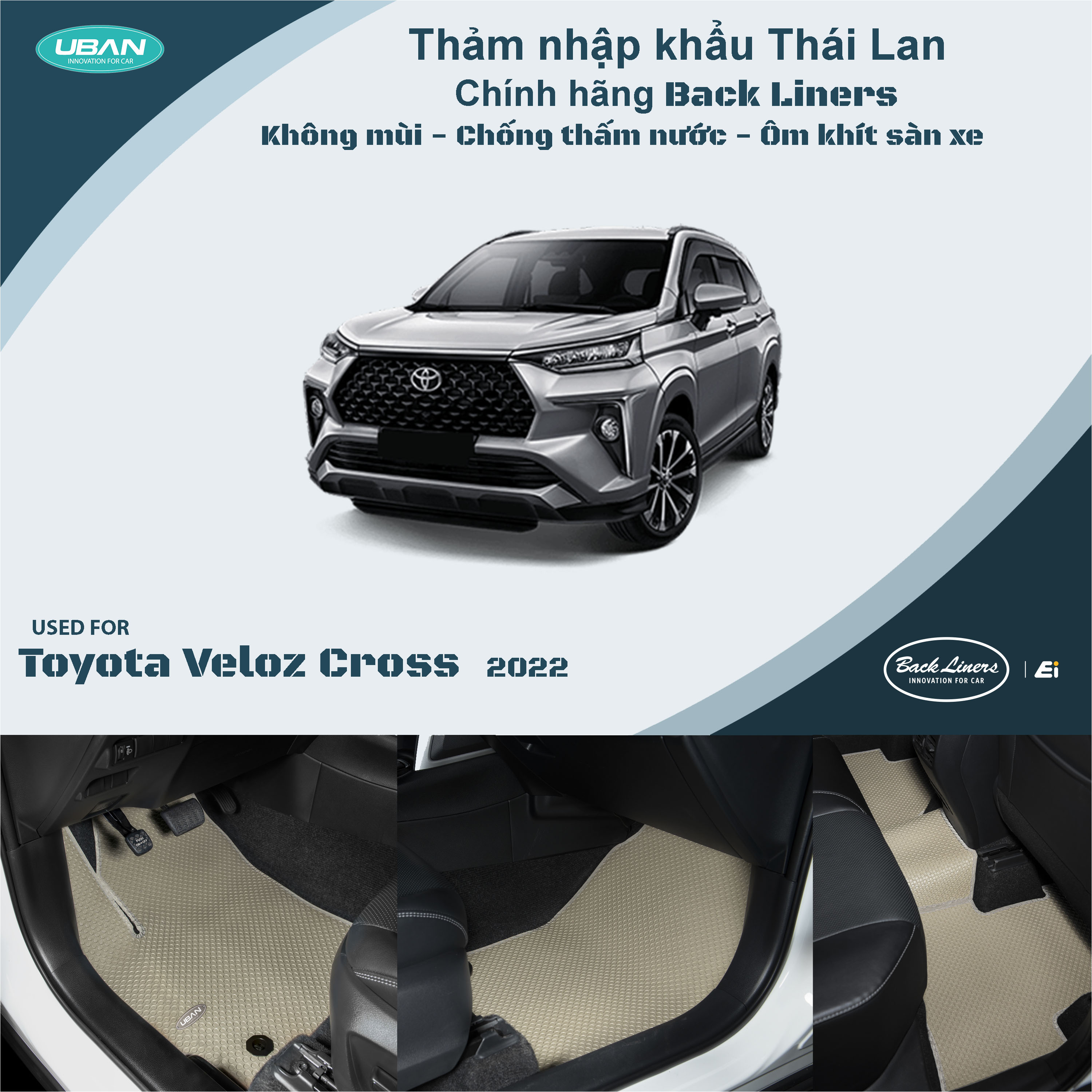 Thảm lót sàn ô tô UBAN xe Toyota Veloz Cross - Nhập khẩu Thái Lan