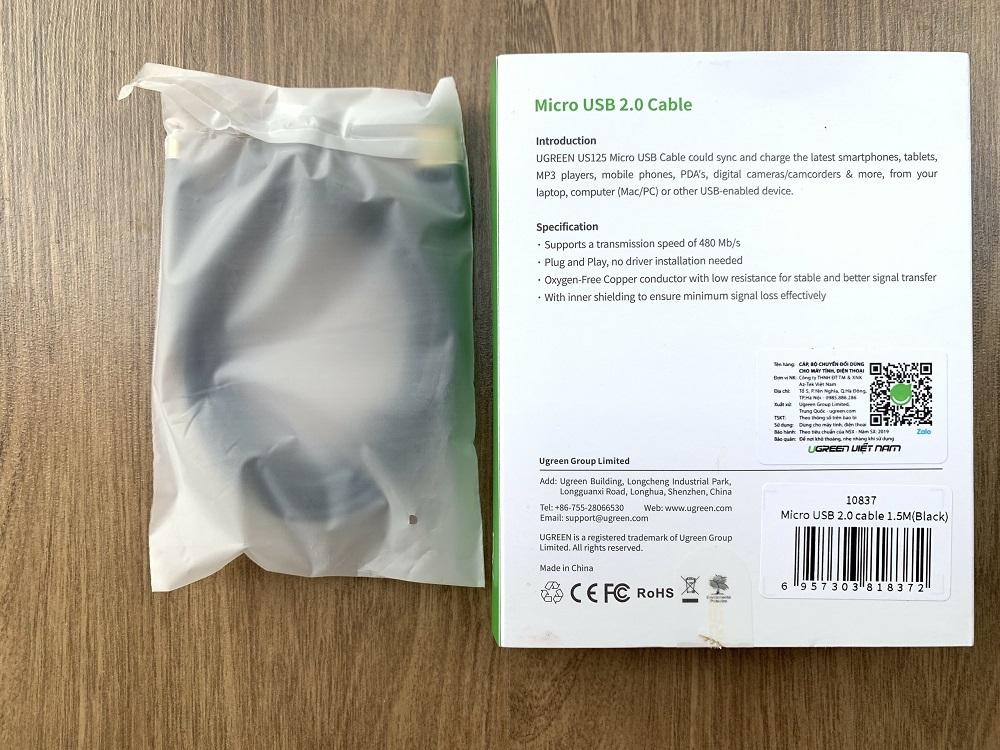 Cáp Micro USB dài 1,5M Ugreen 10837