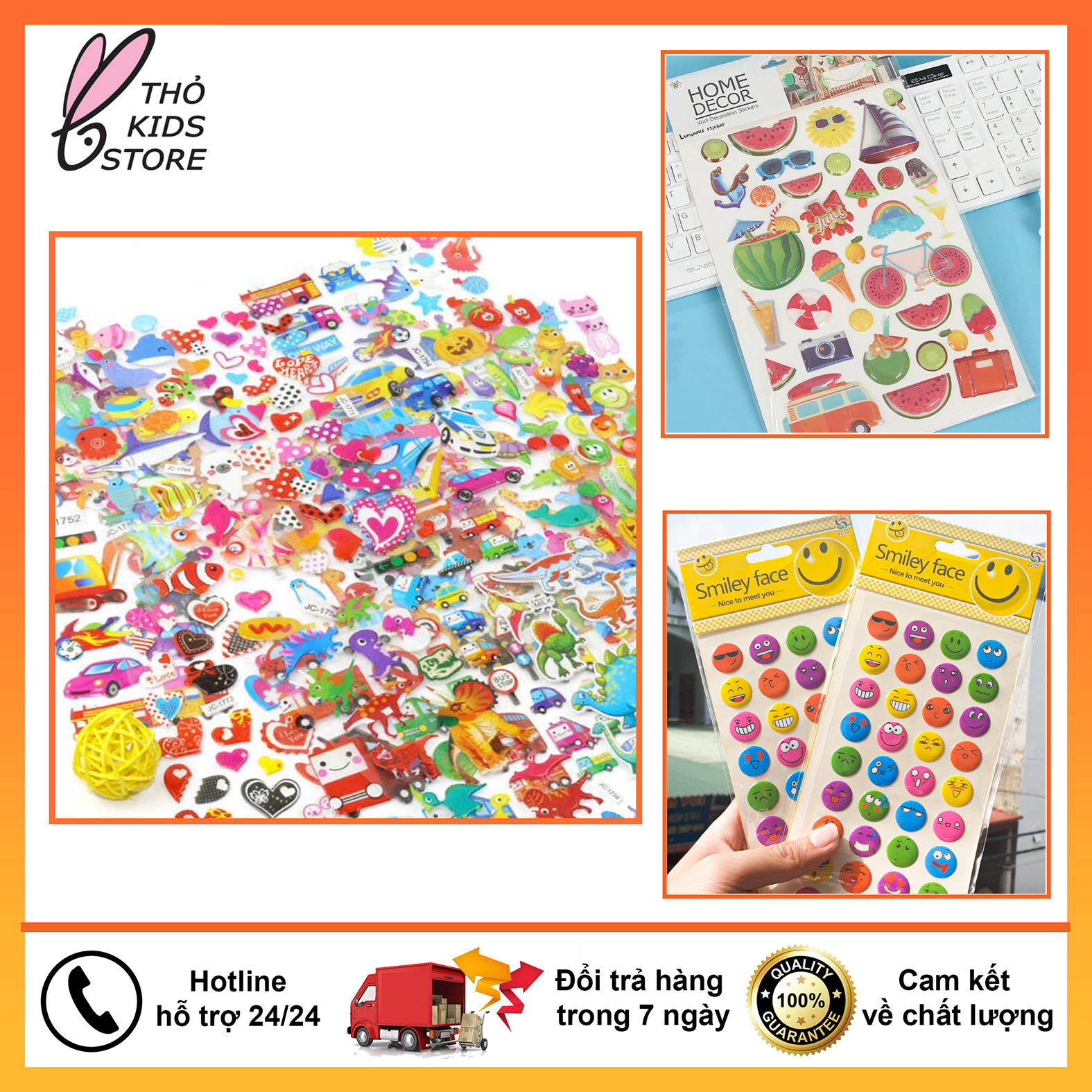 Combo 5 Miếng dán Sticker 3D công chúa cho bé