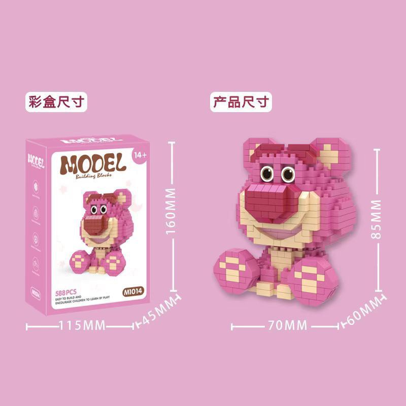 Mô hình đồ chơi lắp ráp 3D gấu mini lego bearbrick