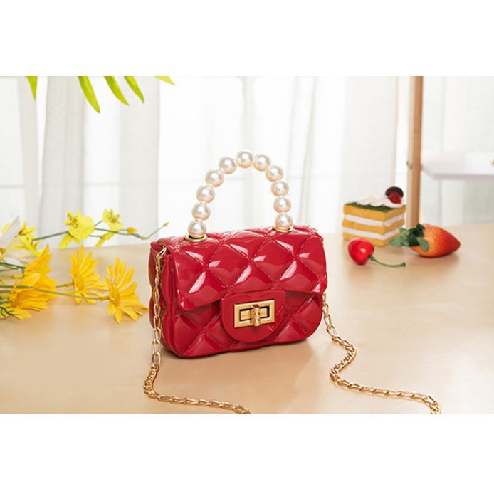 Túi đeo bé gái quai ngọc trai