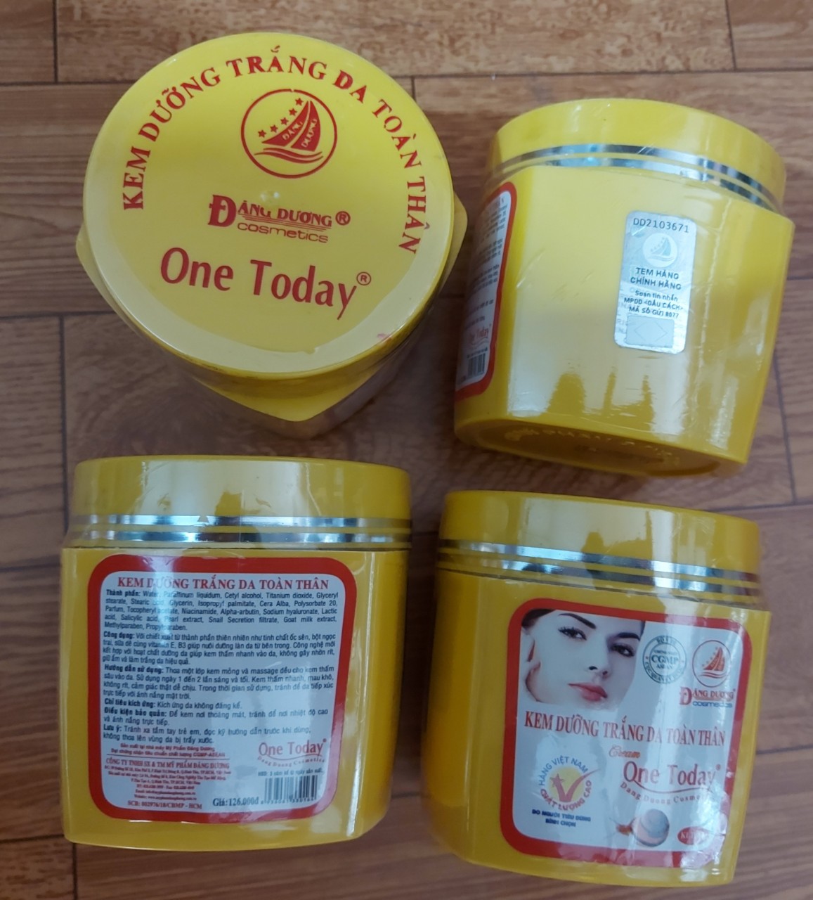 kem dưỡng trắng da toàn thân one today 80g