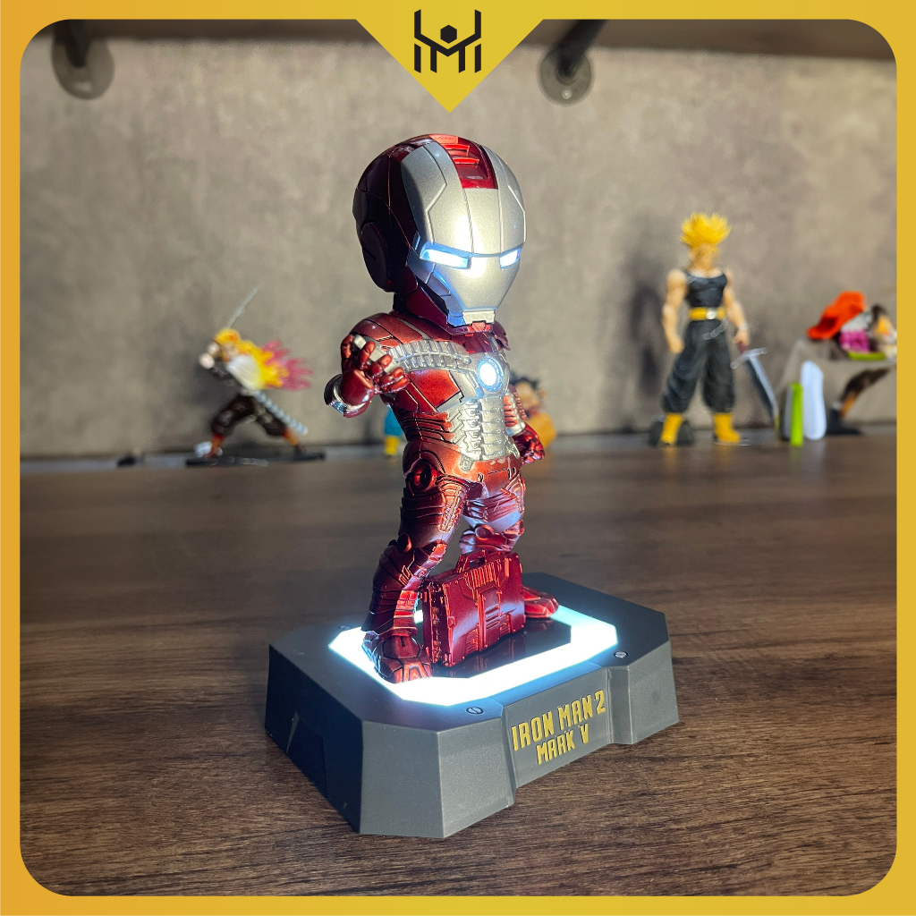 [CÓ LED] - Mô Hình Marvel Ironman MK2 chibi siêu chất, cao 20cm - Figure Ironman - Led đẹp