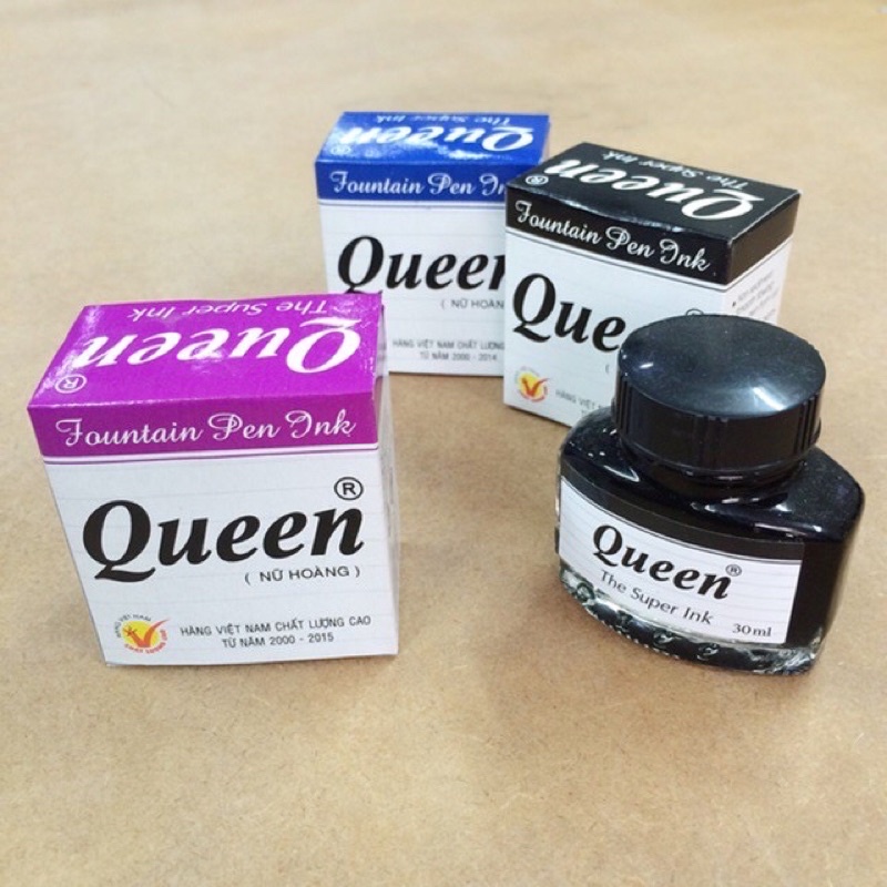 Mực Queen 3 màu tím/xanh/ đen/ Queen the super ink 30ml