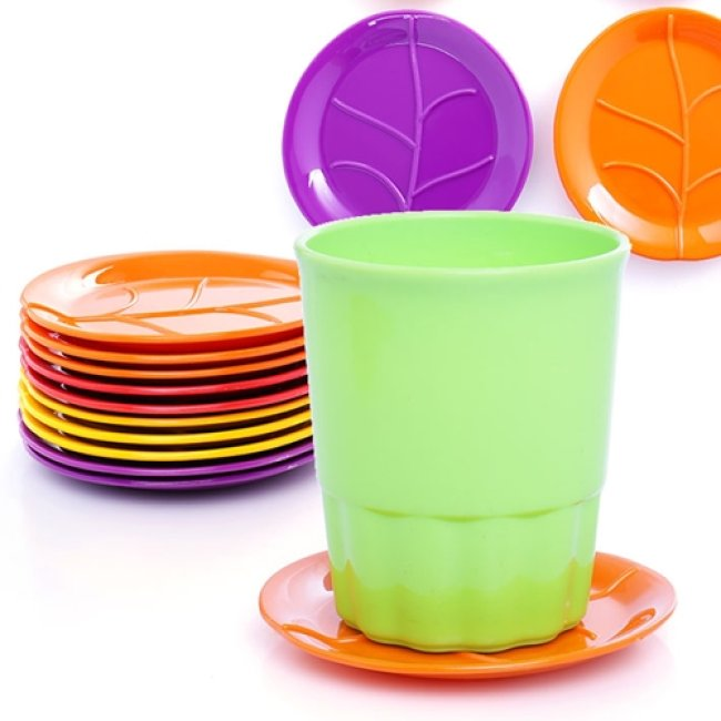Bộ 10 đế lót ly chiếc lá Rico (Xanh lá)