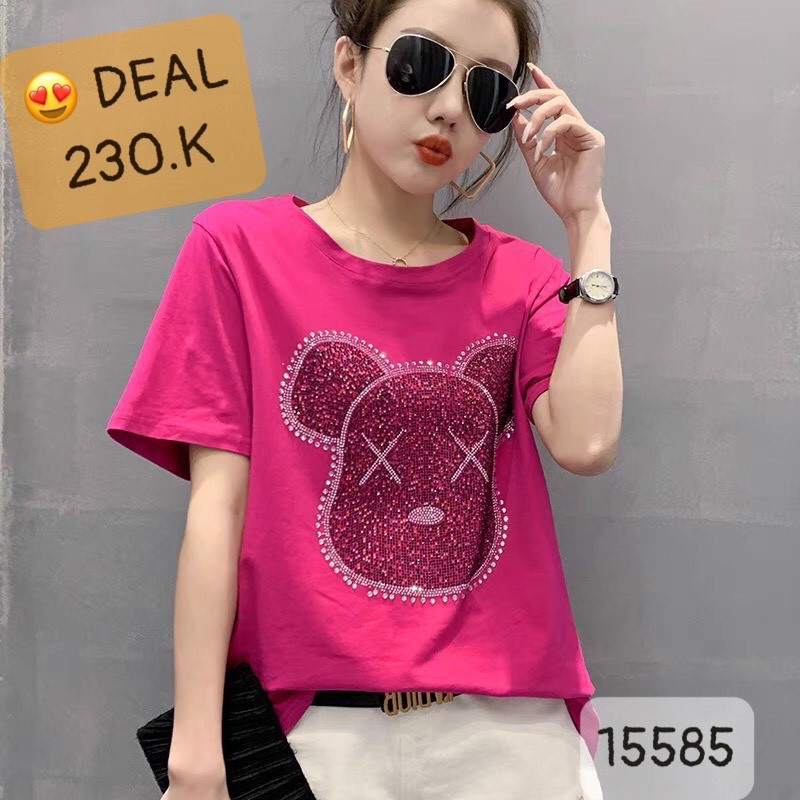 Áo BIG SIZE Mặt GẤU "Bling Bling" Linhstyle - 15585