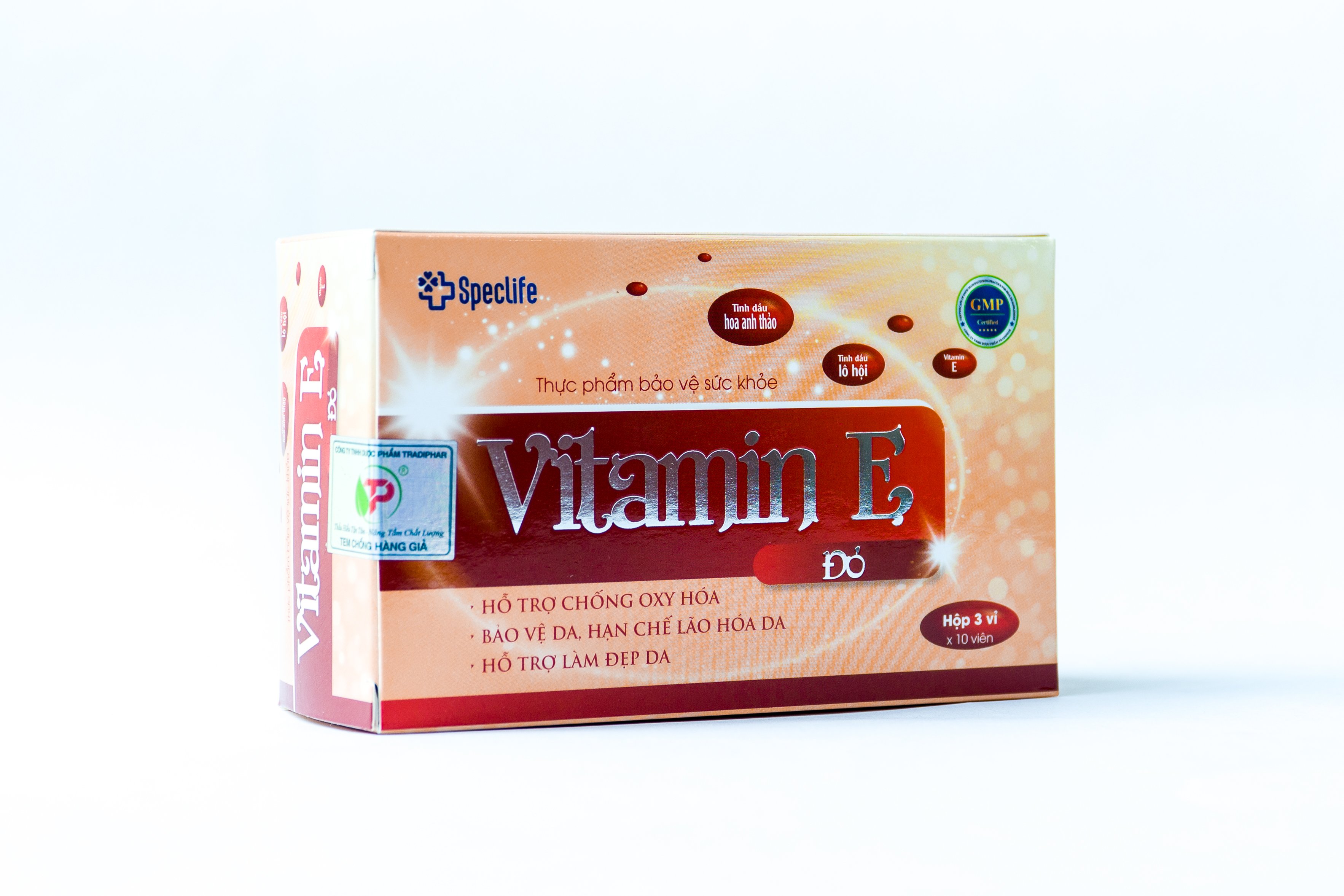 VITAMIN E ĐỎ SPECLIFE - Hỗ trợ chống oxy hóa, làm đẹp da (Hộp 6 vỉ x 10 viên)
