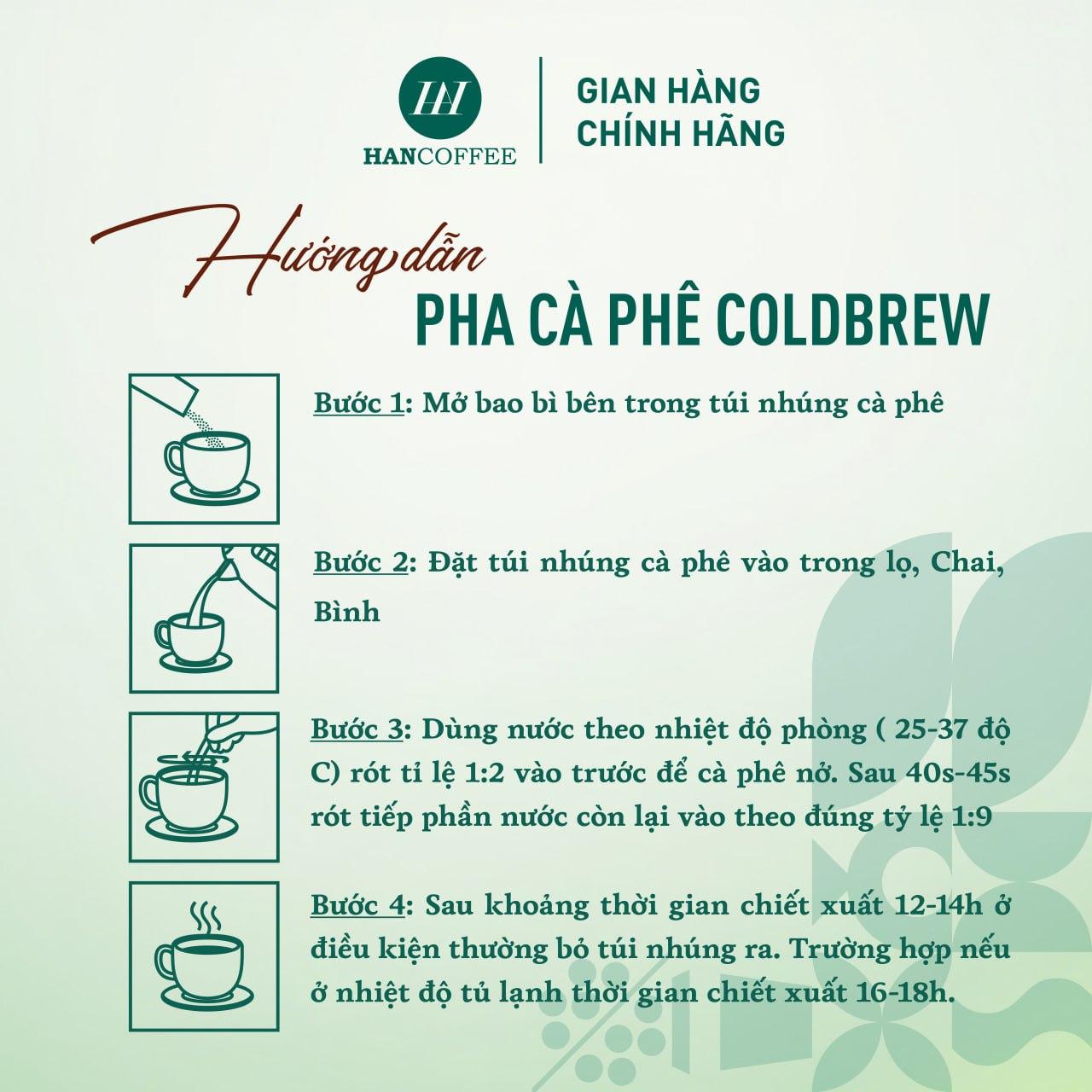 Cà phê Cold Brew HANCOFFEE PREMIUM BLEND hộp 10 x 20g