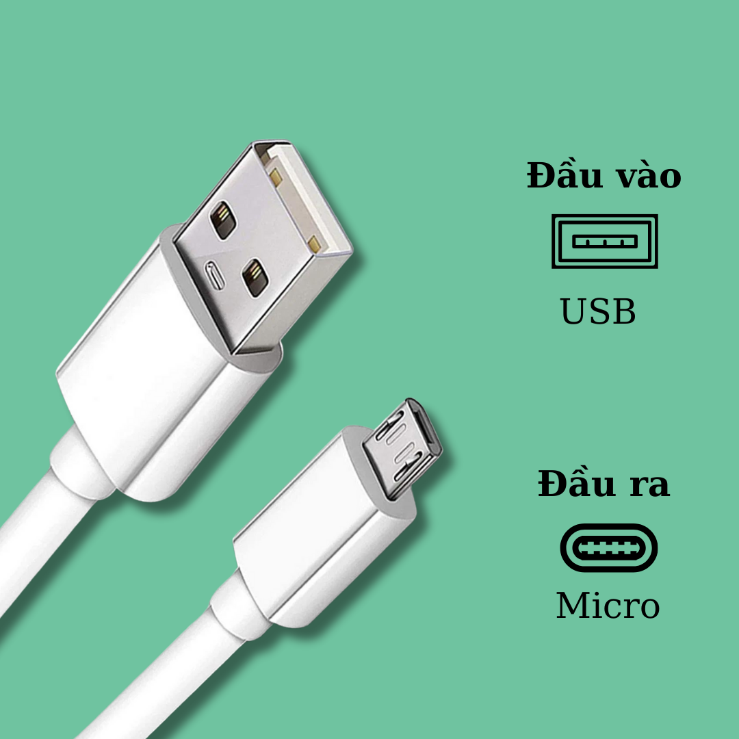 Dây Cáp Sạc USB to Micro Dài 1m Dùng Cho Máy Android - Bền Bỉ - Chất Lượng