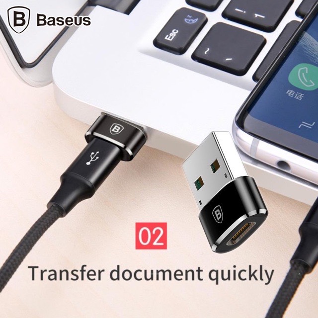 Đầu chuyển đổi Baseus OTG USB-A ra USB-C ( Adapter/Converter Usb A to Usb Type C)