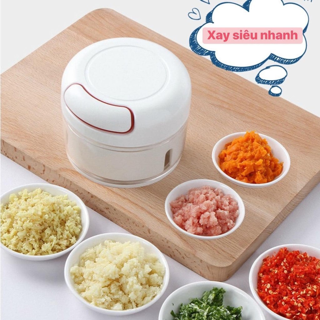 Dụng cụ xay tỏi ớt mini food chopper dụng cụ xay cầm tay đa năng - máy xay tỏi ớt -xay sinh tố- dụng cụ xay tỏi nhà bếp máy xay thực phẩm cho ớt gừng trái cây rau quả.