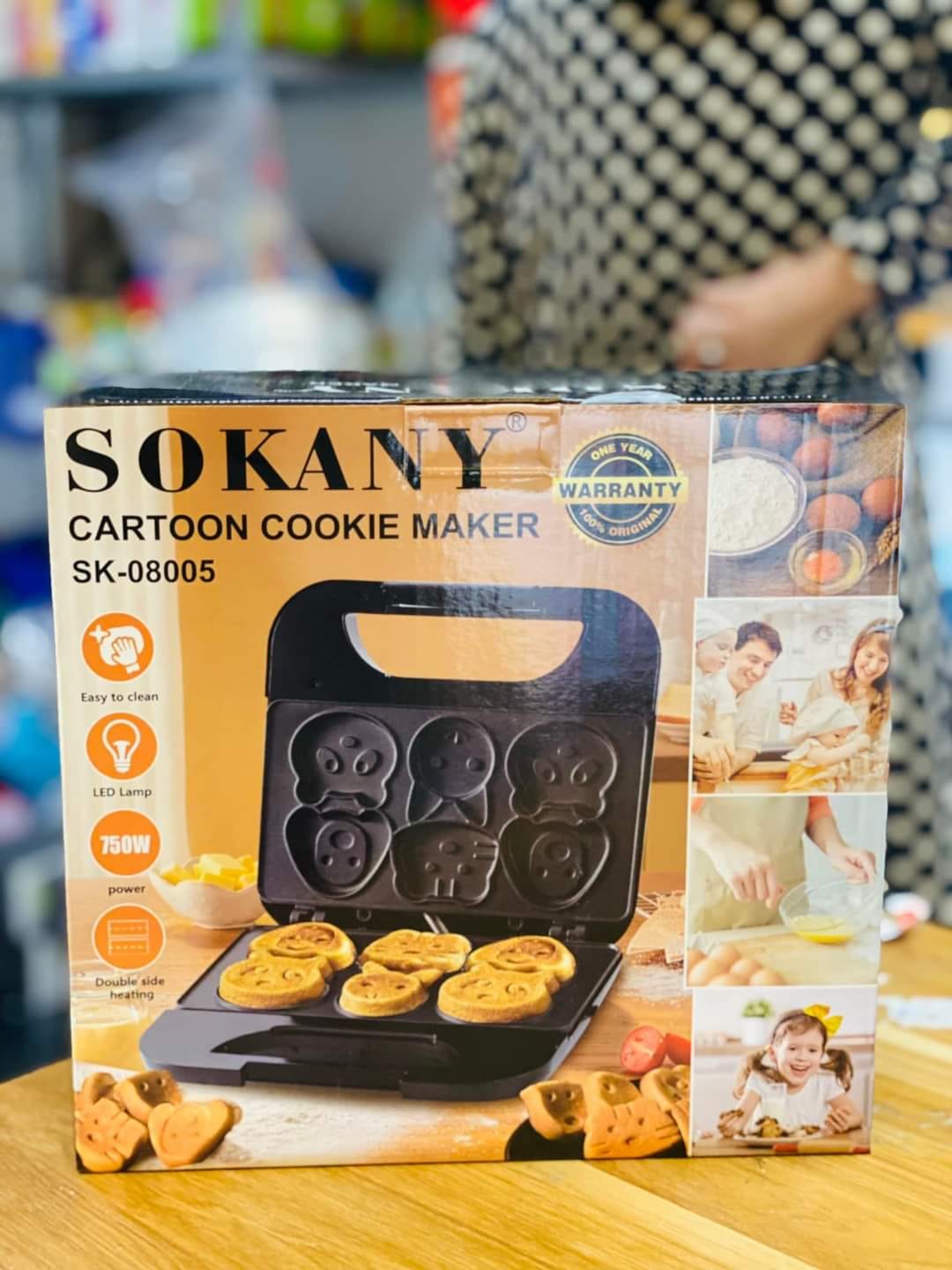 Máy làm bánh kẹp hoạt hình máy làm bánh mini đa năng 2 mặt nóng nướng ăn sáng tự động chảo điện