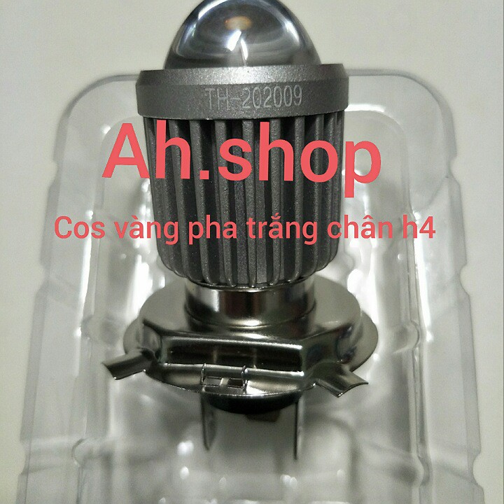 bóng led cầu mini cos vàng pha trắng chân cắm thẳng h4