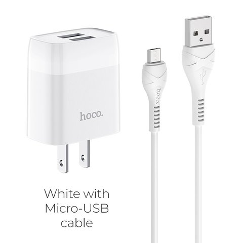 Bộ Sạc Dual USB Hoco C73/C73A  Micro USB 2.4A - Bộ Cốc Cáp Sạc - BH 12 Tháng