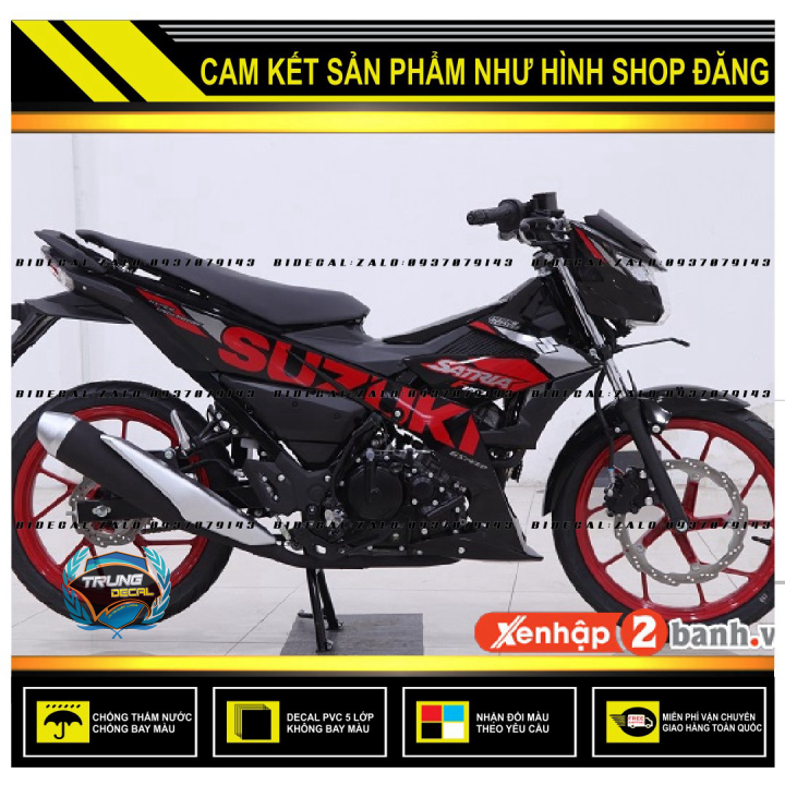 Tem rời satria fi chế mẫu 2020 đỏ đen