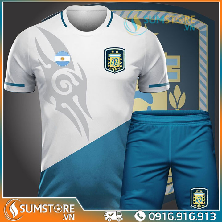 [HCM]Áo Bóng Đá Argentina Cực Chất Vải Thun Lạnh Thái Cao Cấp (Có Kèm Hình Thật)