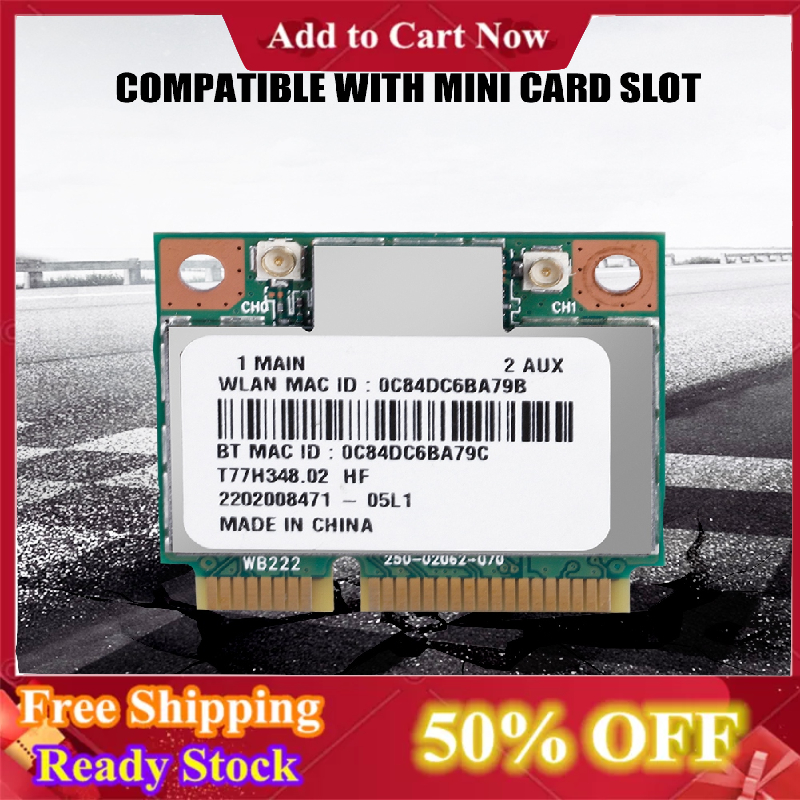 300Mbps Bluetooth 4.0 WIFI Mini PCI-E Wireless Network Card Dual Band 2.4G/5Ghz AR5B22 Network Card