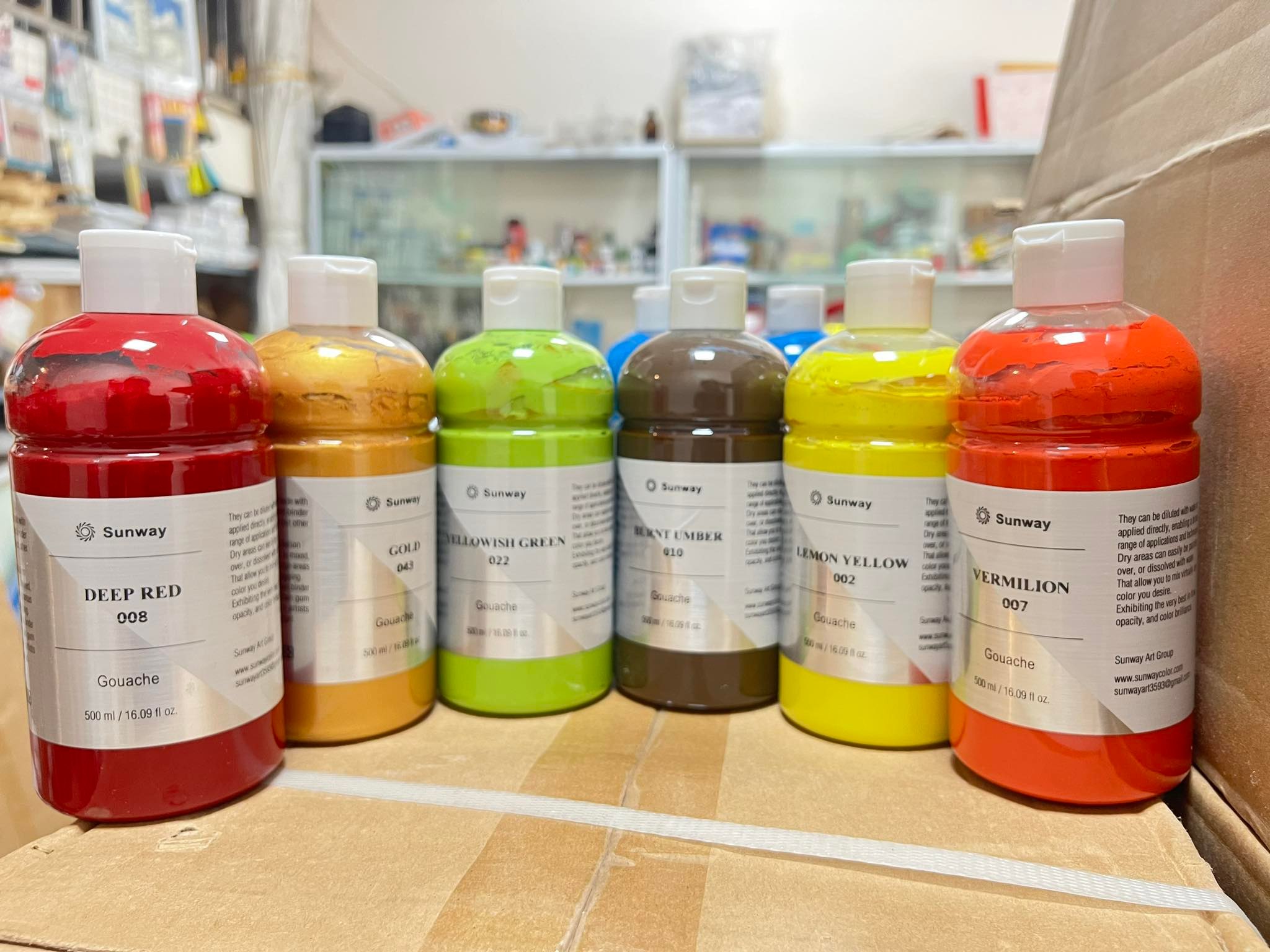 Màu Gouache,màu bột Sunway 500ml