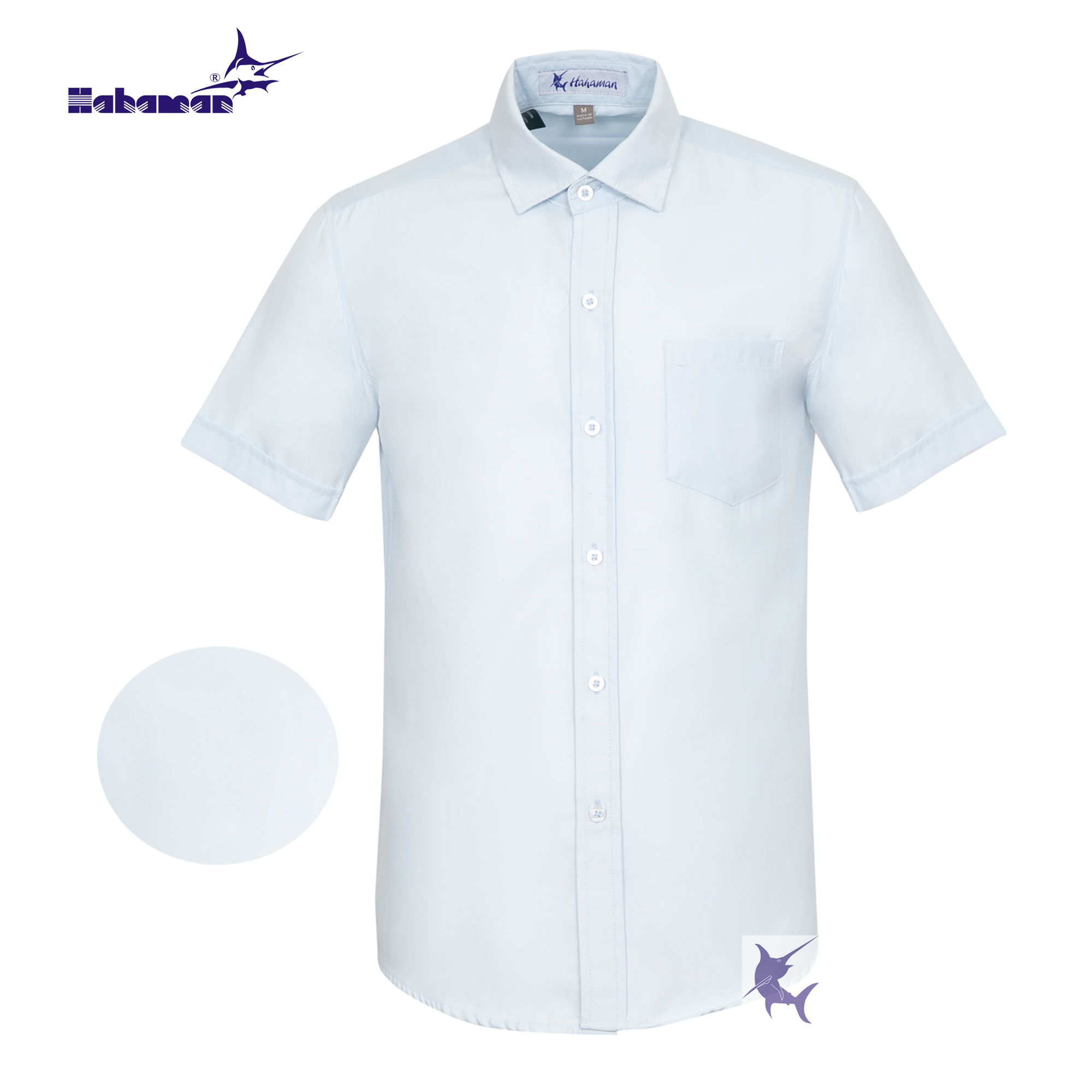 Áo sơ mi nam vải kate công sở hahaman cao cấp smcs1001