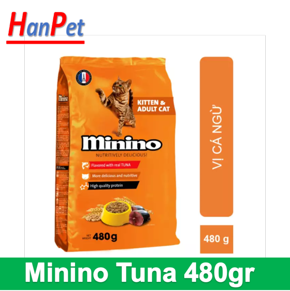 Hạt khô cho mèo Minino 480g (vị cá ngừ)