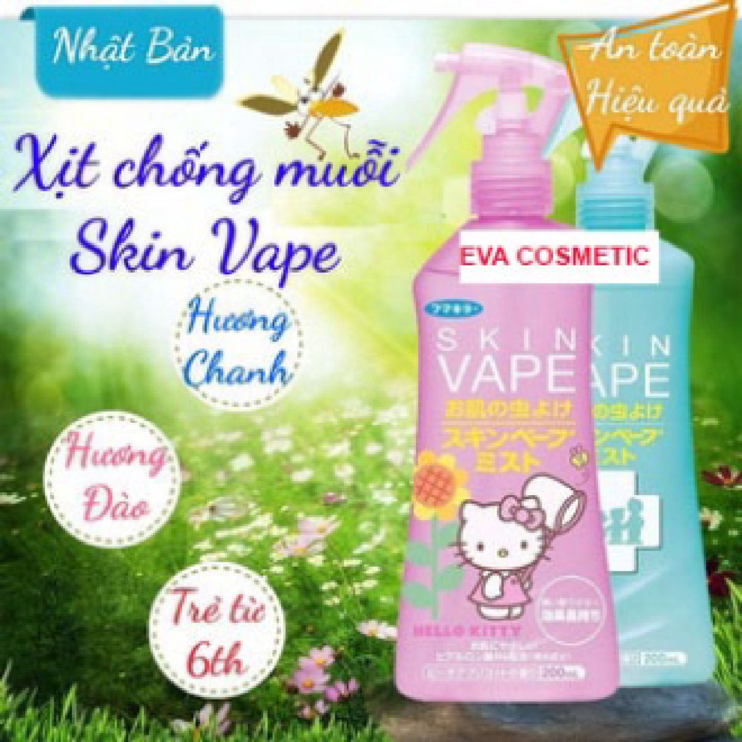(HCM) Xịt chống muỗi Skin Vape Hello Kitty Nhật