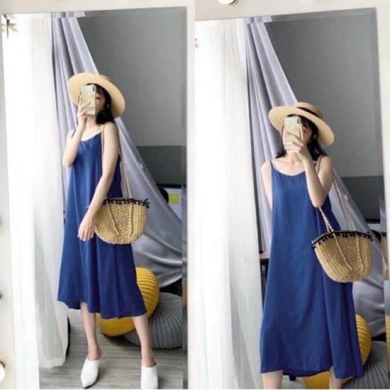 Váy Đũi 2 dây nhiều màu (Hàng sẵn)
