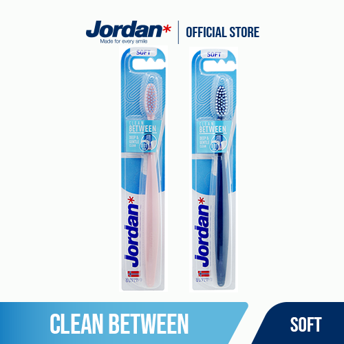 Bộ 2 Bàn chải đánh răng Jordan Clean Between lông siêu mềm 0.01mm bảo vệ nướu nhạy cảm, xuất xứ Na Uy