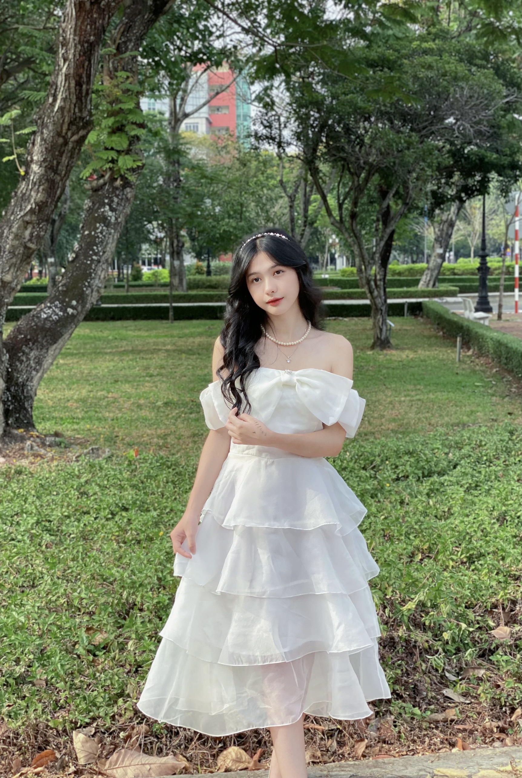 Đầm công chúa trắng dài Ciara